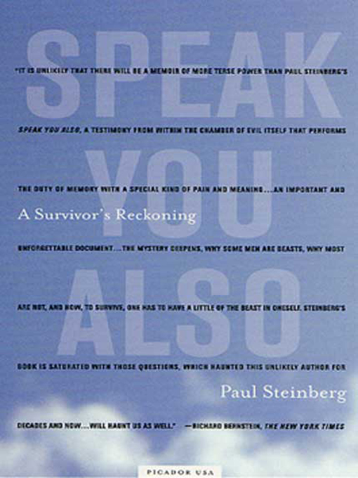 Title details for Speak You Also by Paul Steinberg - Available